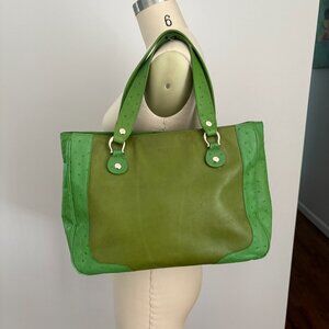 Kate Spade Green Leather Carryall Tote